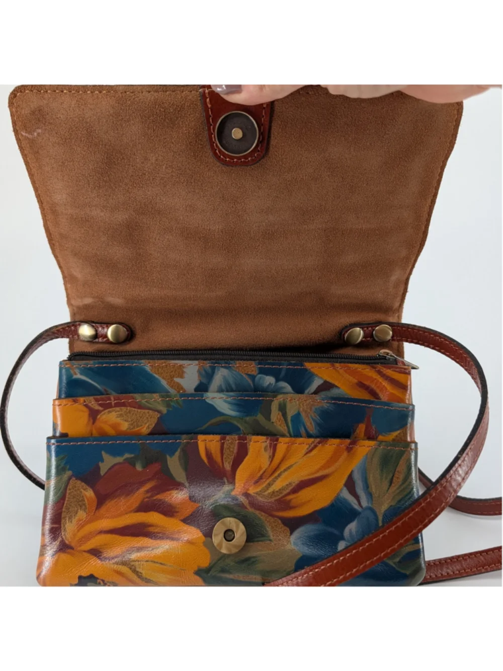 Patricia Nash Penley Marigold Harvest Quilted Leather Crossbody Clutch Dust Bag